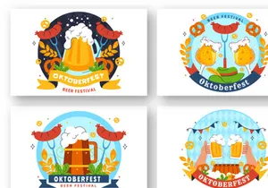 11 Happy Oktoberfest Beer Festival Illustration