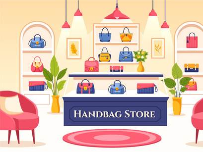 10 Handbag Store Illustration