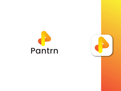 Blendy Glossy Letter P Logo Design With Mobile App Icon Design