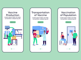 Vaccine manufacturing onboarding mobile app screen template preview picture