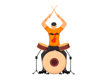 Drummer flat color vector illustration preview picture