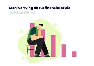 Man worrying about financial crisis
