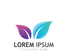 Natural green leaf logo design.