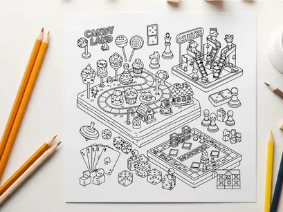 Candy land game board vector illustration flat design