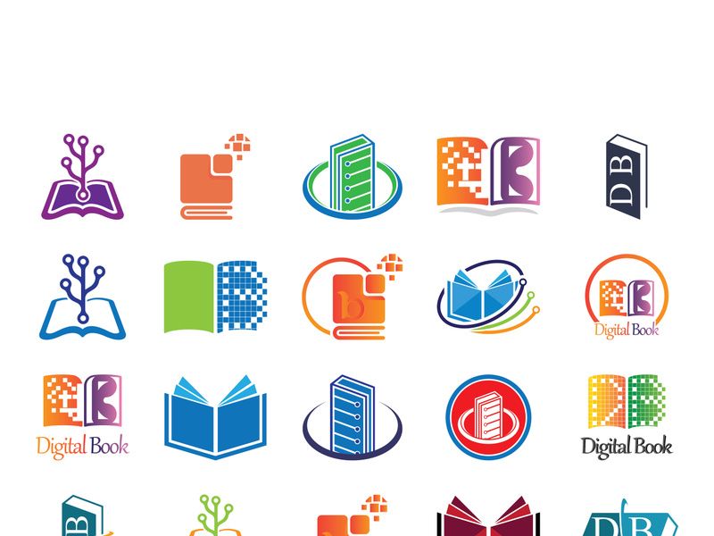 Digital book logo technology vector icon design
