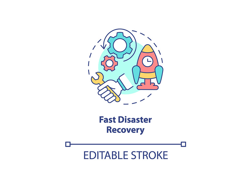 Fast disaster recovery concept icon