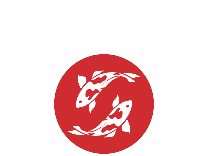 Koi fish logo template. Creative vector symbol