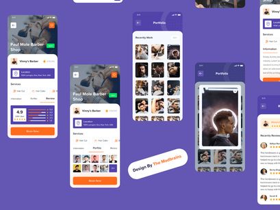 Book Barber Shop Near XD UI KIT Template