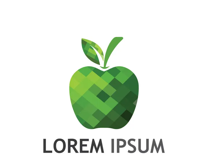 Colorful apple fruit logo design.