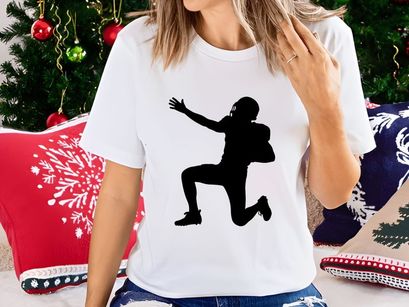 American football player in motion silhouette