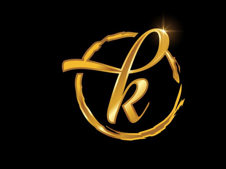 Golden color English hand-drawn alphabet in a brush circle on black background