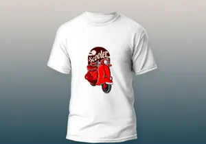 Red scooter illustration shart Design
