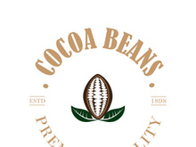 cocoa logo,cocoa bean,cocoa tree,cocoa branches and leaves,chocolate mix on white background,vintage,modern,simple,minimalist icon illustration template design vector