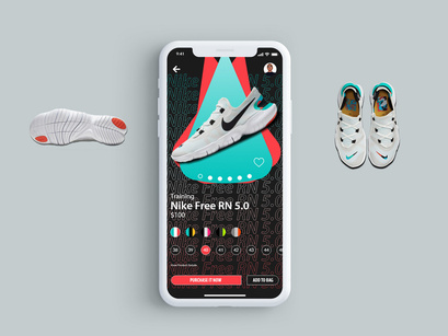 Nike brand Ui Ux ios kit (10 artboards) by Aimad Designs ~ EpicPxls