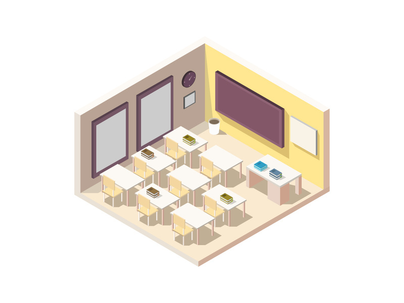 Isometric school room