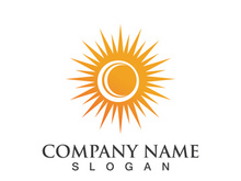 Creative sun concept logo illustration design template