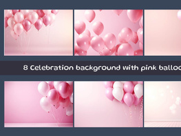 Celebration background with pink balloons preview picture