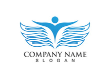 People yoga health in lotus flower logo