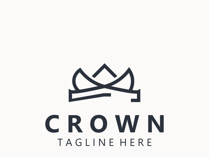 Premium style crown logo vintage abstract symbol. Royal king icon. Modern luxury brand element sign. Vector illustration