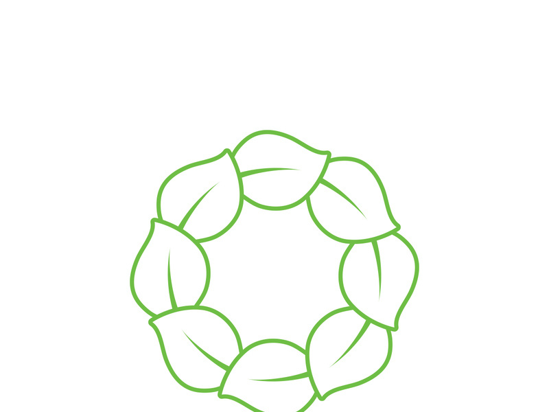 leaf logo green ecology nature element vector image