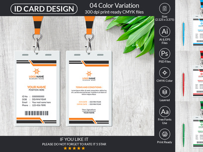 Minimal ID Card Design Template