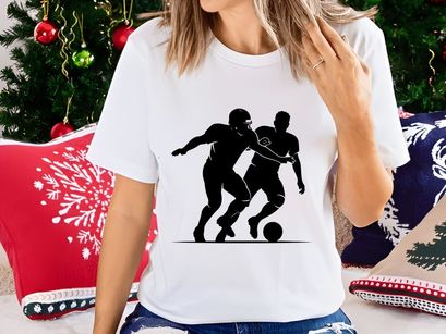 Two soccer players competing for the ball in a intense match moment