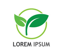 Natural green leaf logo design.
