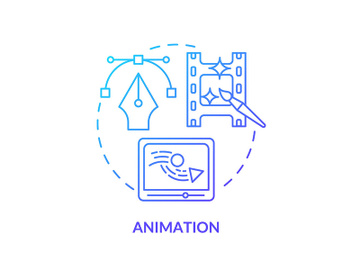 Animation blue gradient concept icon preview picture