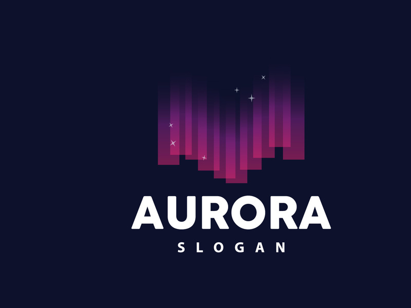 Aurora Logo, Light Wave Vector, Nature Landscape Design