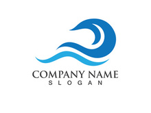 water wave logo design template