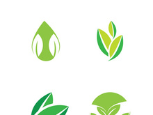 Logos of green tree leaf ecology nature element vector