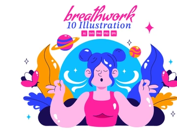 10 Peaceful Breathwork Session Illustration preview picture