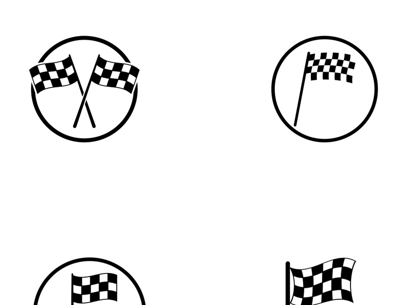 Creative and modern racing flag logo design.