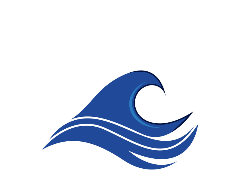 Wave beach vector illustration design logo