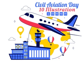 10 International Civil Aviation Day Illustration preview picture