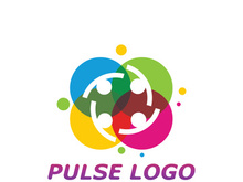 Colorful Pulse logo design concept vector. People Beat logo Template