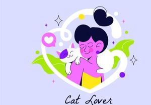 4 Cat Lover Vector Illustration