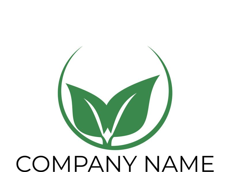 Green leaf logo design vector illustration