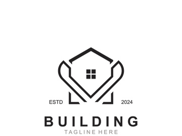 Building logo construction modern real estate symbol for architecture house and property design preview picture