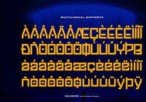 Naxero | Futuristic Typeface