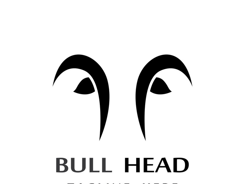 Retro vintage bull head horns logo design.