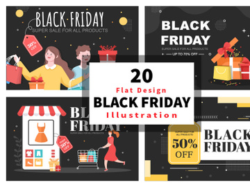 20 Black Friday Give Big Discount Sale Vector preview picture