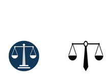 Law firm logo with scales.