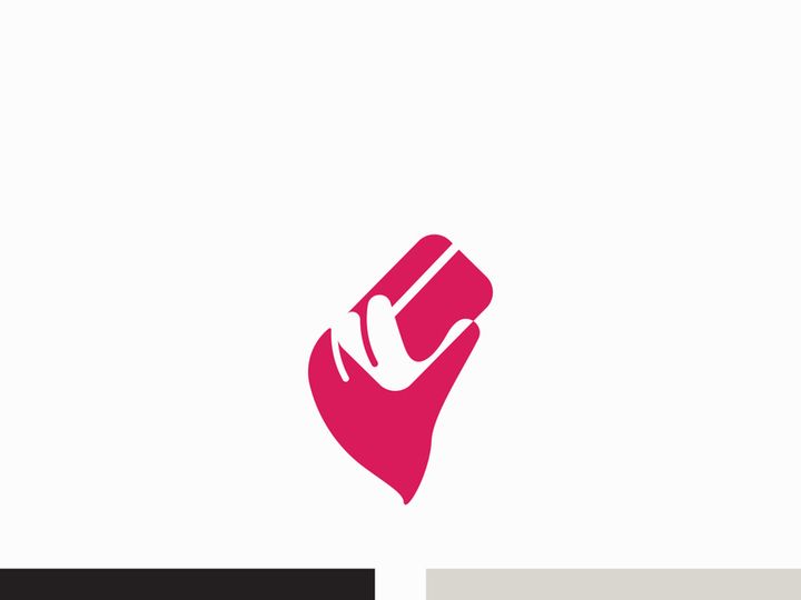 Hand holding credit card business icon image design