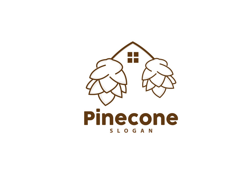 Pine Cone Logo, Elegant Luxury Pine Simple Design