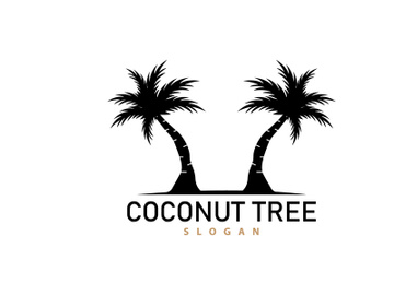 Coconut Tree Logo, Palm Tree Plant Vector preview picture