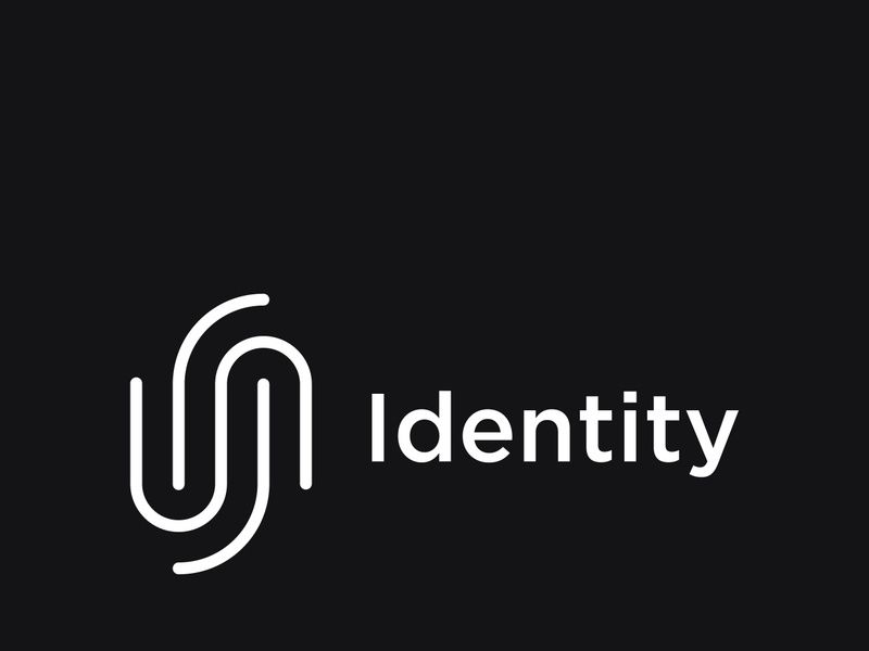 Modern human fingerprint logotype. Fingerprint for identity, business card, technology, digital.