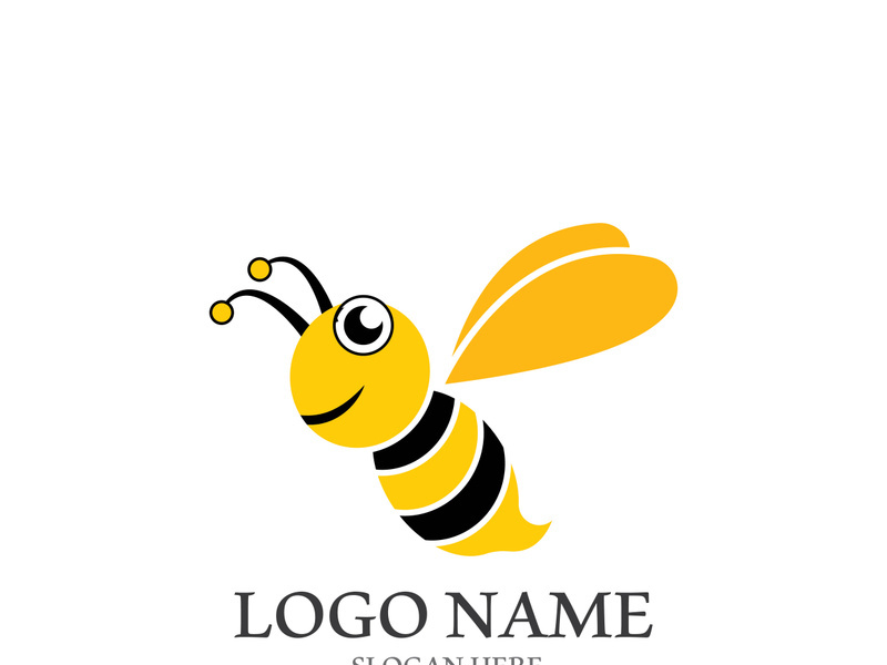 Bee logo vector icon illustration design