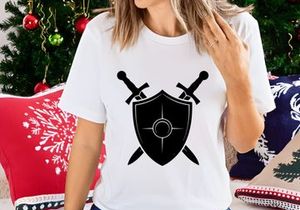 Decorated Shield and Swords Silhouette