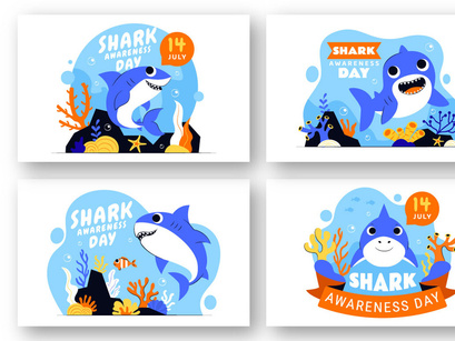 10 Shark Awareness Day Illustration